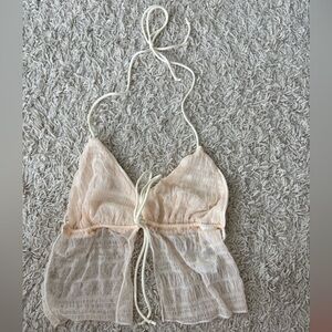 SHEIN Peach Halter Tank Top